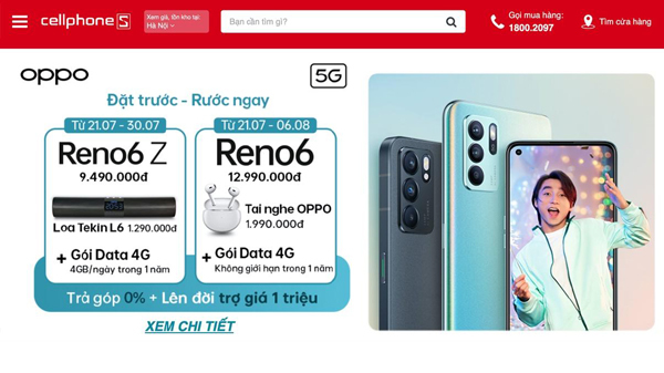 Lên đời OPPO Reno 6 series giá mềm ở CellphoneS
