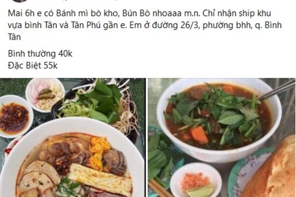 Cháo lòng, bánh ướt vị quê... ship hàng nóng đúng bữa