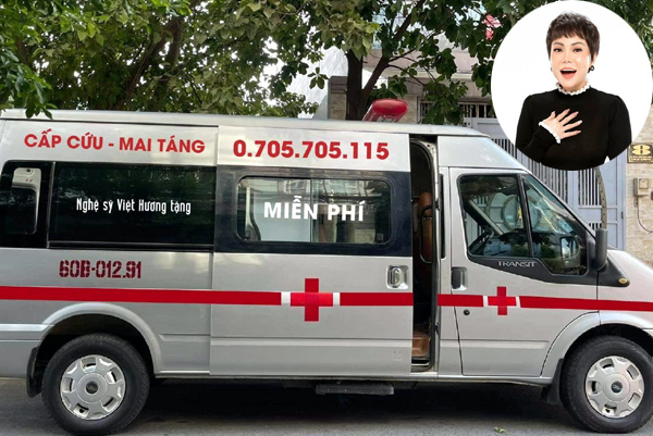 Việt Hương tiếp tục tặng xe mai táng sau khi tặng xe cấp cứu