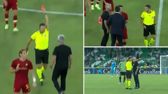Mourinho bị đuổi, Roma thua thảm với đội hình chỉ còn 8 người