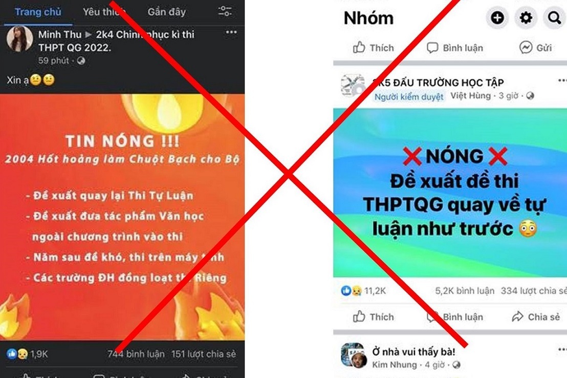 'Thi tốt nghiệp THPT năm 2022 bằng hình thức tự luận' là tin giả