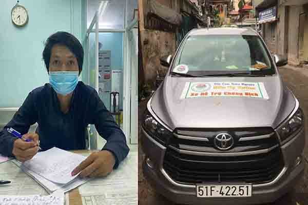 Dùng ô tô gắn mác từ thiện chở người về quê, tài xế bị phạt 7,5 triệu