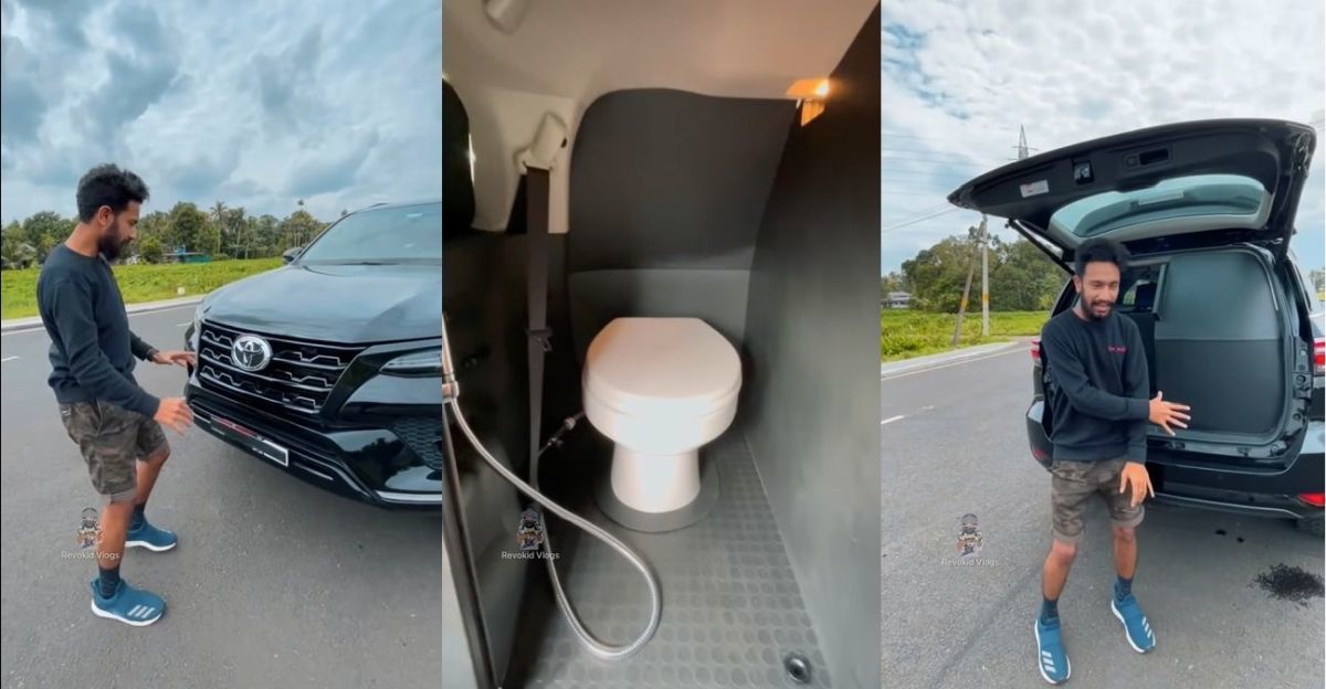 Dân chơi Ấn Độ chế nhà vệ sinh trên Toyota Fortuner 2021