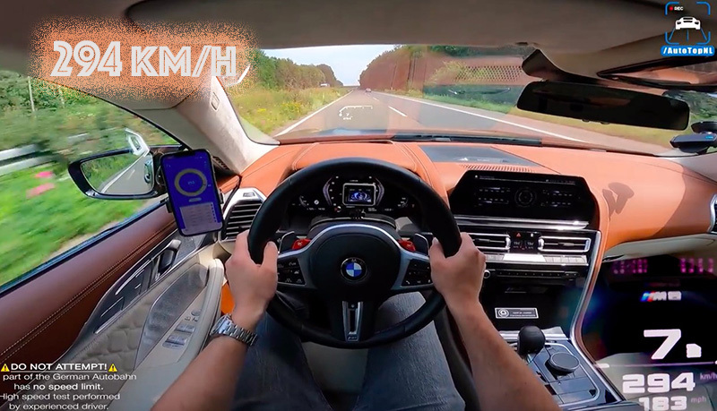 Xem chiếc BMW M8 đạt tốc độ gần 300 km/h 