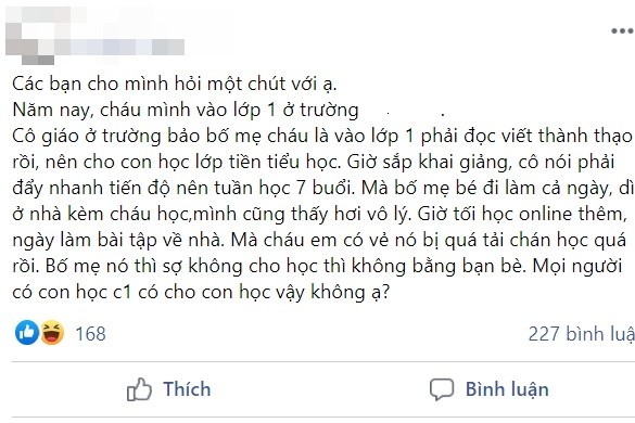 Thực hư chuyện giáo viên yêu cầu trẻ 'đọc viết thành thạo' trước khi vào lớp 1