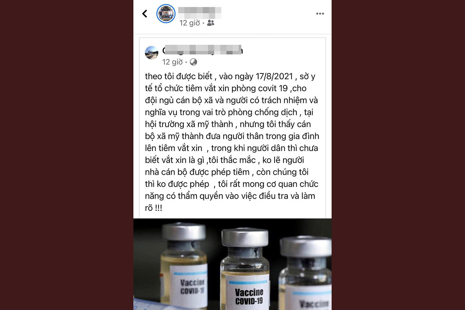 Làm rõ việc lãnh đạo xã ở Bình Định ưu ái vắc xin cho người thân