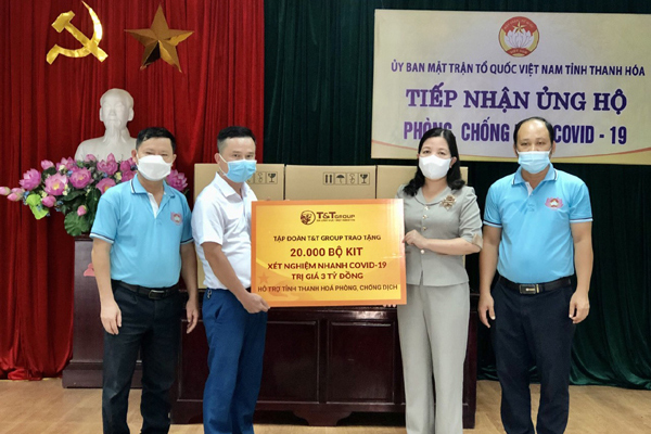 T&T Group tặng Thanh Hoá, Kiên Giang 50.000 bộ kit xét nghiệm nhanh Covid-19