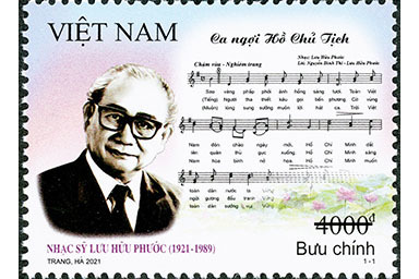 Phát hành tem bưu chính kỷ niệm 100 năm sinh nhạc sĩ Lưu Hữu Phước