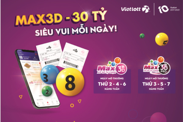 Vietlott trình làng xổ số tự chọn Max 3D Pro