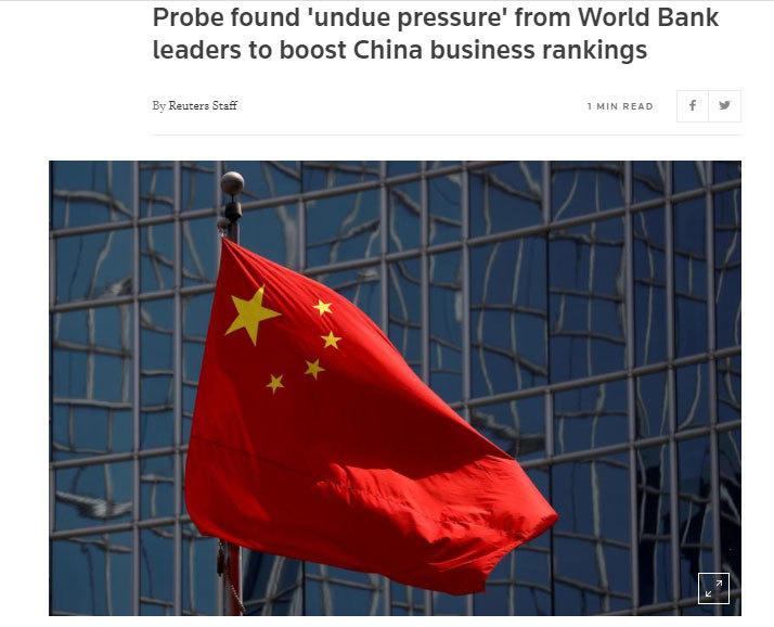 Ngân hàng Thế giới dừng Báo cáo Doing Business vì 'bê bối' dữ liệu Trung Quốc