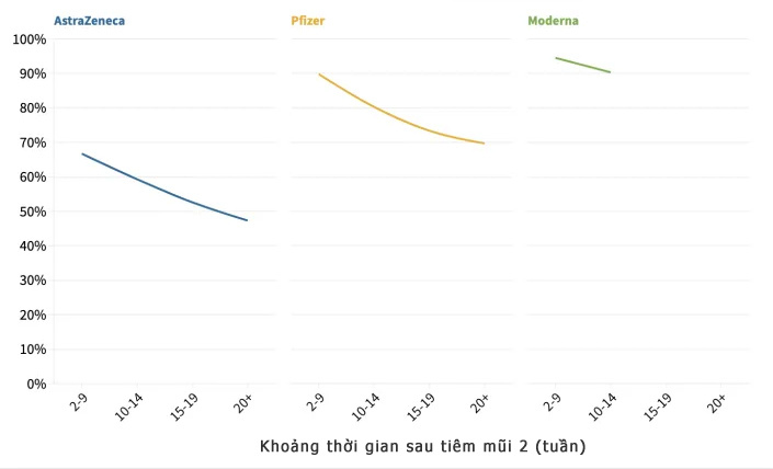 Hiệu quả vắc xin Pfizer và AstraZeneca phai dần như thế nào?