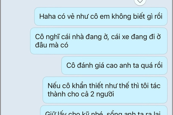 Bồ gửi ảnh nóng, nhắn tin cho vợ để khiêu khích
