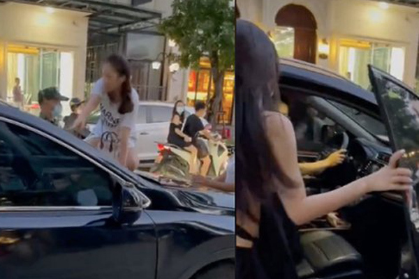 Vụ đánh ghen tại Hà Nội part 2: Vợ điên cuồng yêu cầu bảo vệ buông tay, cô bồ sexy bước xuống xe với vẻ mặt “hết nói”