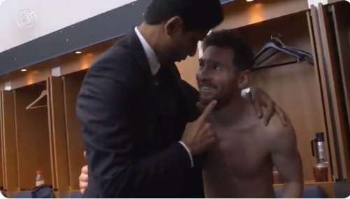 Chủ tịch PSG vào tận phòng thay đồ chúc mừng Messi