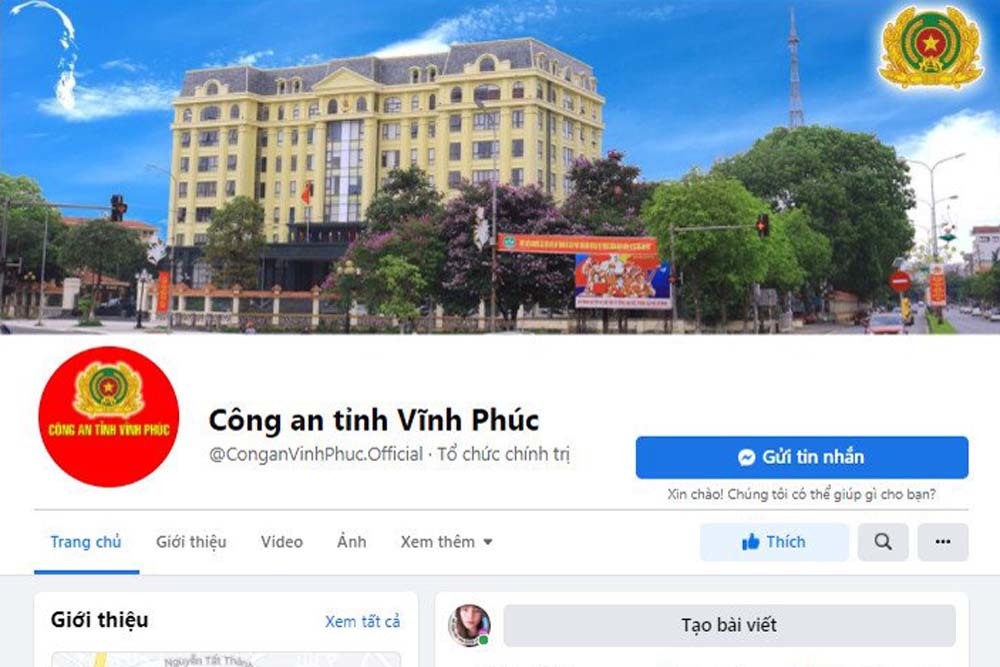 Công an Vĩnh Phúc tiếp nhận phản ánh qua Facebook