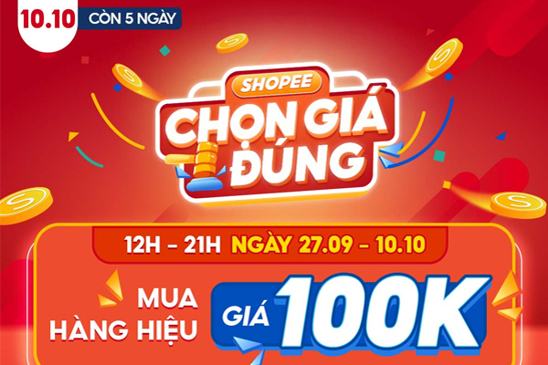 Sắm đồ hiệu giá hời với ‘10.10 Siêu sale chính hãng’ ở Shopee