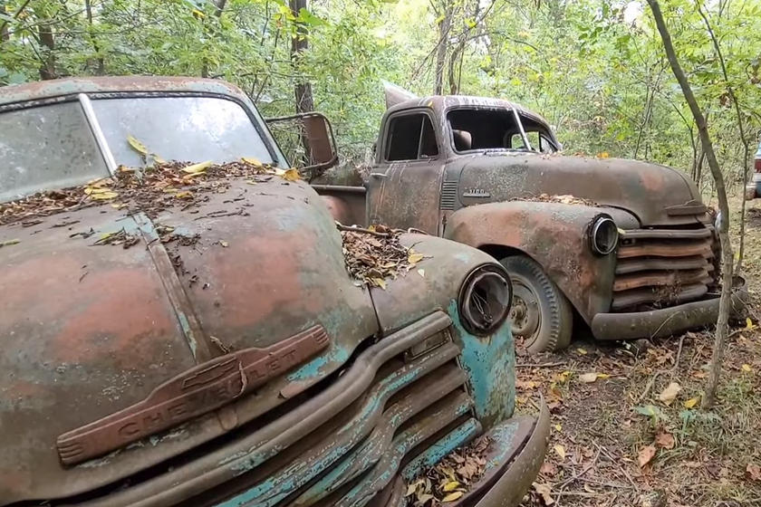 Đi dạo giữa rừng và bắt gặp nghĩa địa ô tô Chevrolet cổ điển