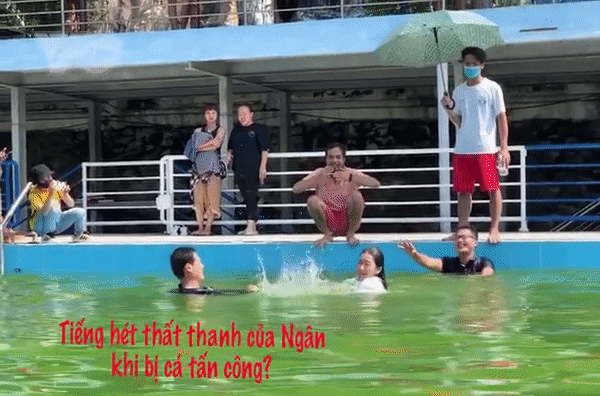 Khả Ngân hoảng sợ khi quay cảnh dưới nước với Thanh Sơn