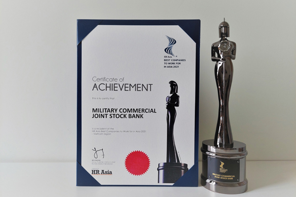 MB nhận giải thưởng ‘Nơi làm việc tốt nhất châu Á 2021’
