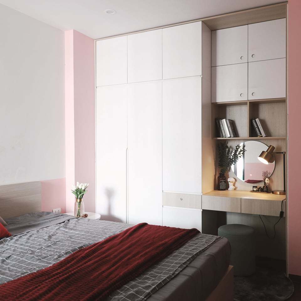 Căn hộ 58m2 phủ màu hồng ngọt ngào, góc nào cũng siêu yêu
