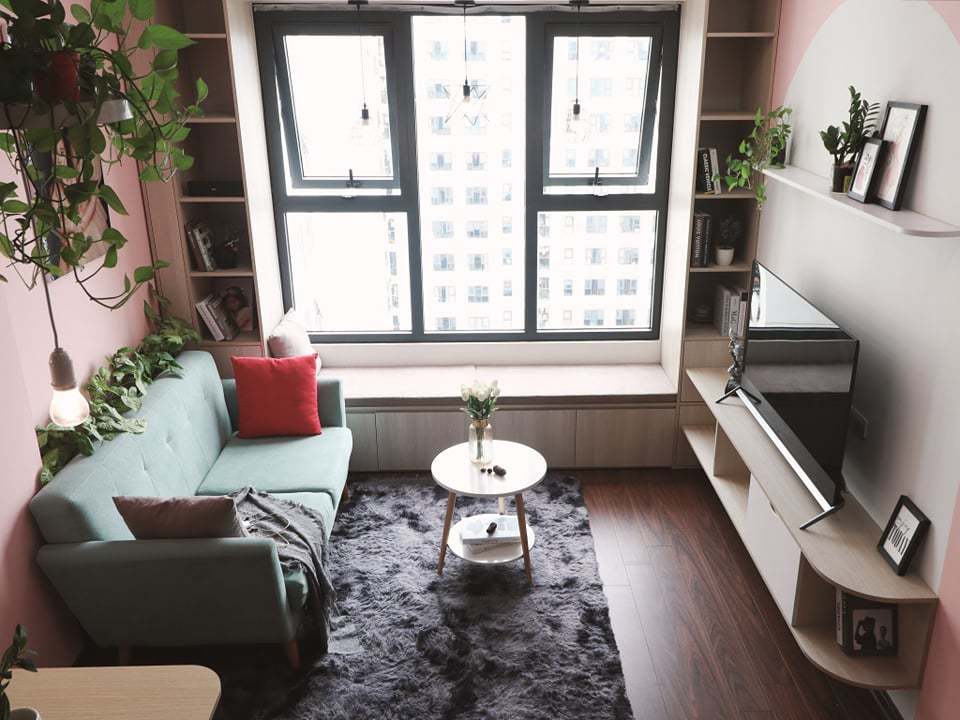 Căn hộ 58m2 phủ màu hồng ngọt ngào, góc nào cũng siêu yêu