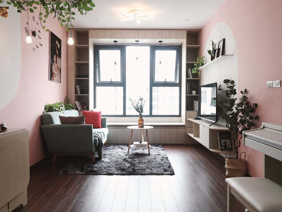 Căn hộ 58m2 phủ màu hồng ngọt ngào, góc nào cũng siêu yêu