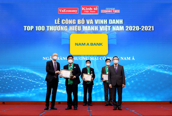 Nam A Bank liên tiếp 6 lần đạt thương hiệu mạnh Việt Nam