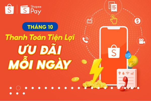 15 tháng 10, ưu đãi thanh toán hoá đơn ‘khủng’ ShopeePay