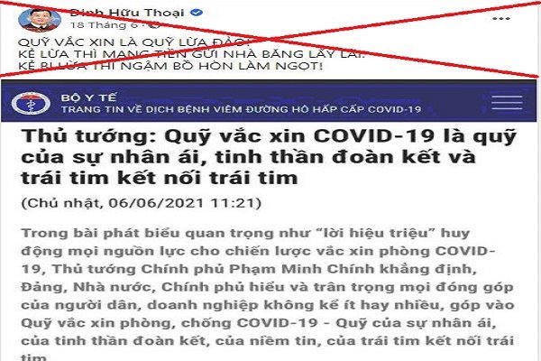 Đăng thông tin sai về quỹ vắc xin, người đàn ông ở Quảng Nam bị phạt 7,5 triệu