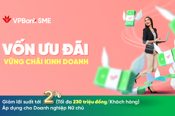 VPBank giảm lãi suất, tăng ưu đãi cho doanh nghiệp do phụ nữ làm chủ