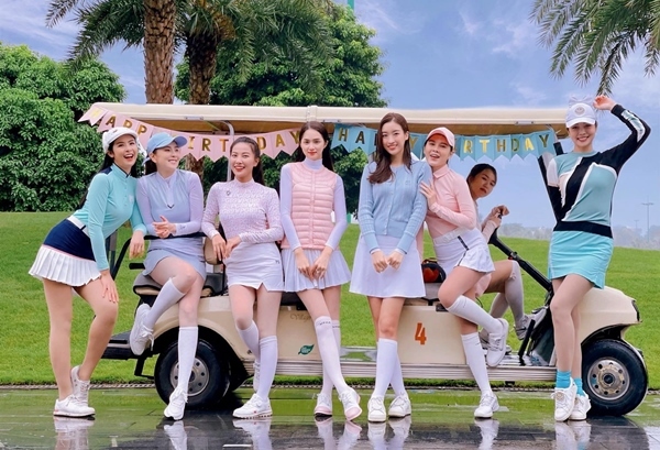 Dàn hoa hậu, MC VTV tổ chức sinh nhật trên sân golf