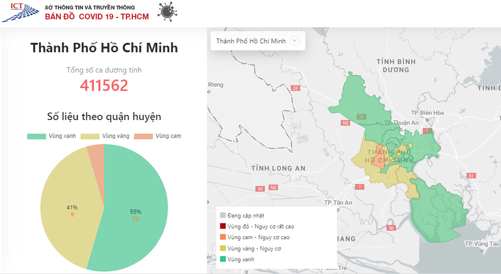 TP.HCM không còn quận thuộc vùng đỏ Covid