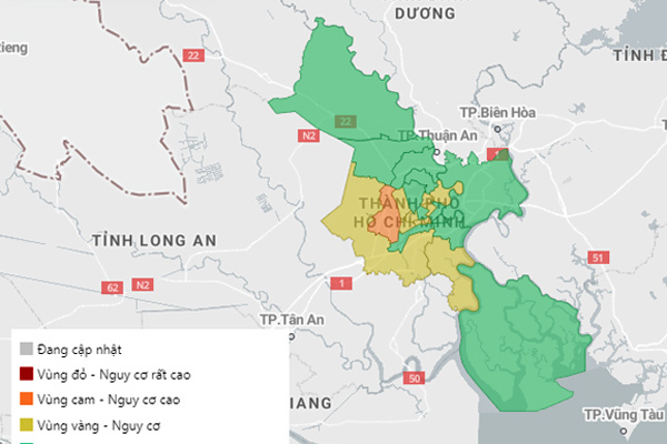 TP.HCM không còn quận huyện thuộc vùng đỏ