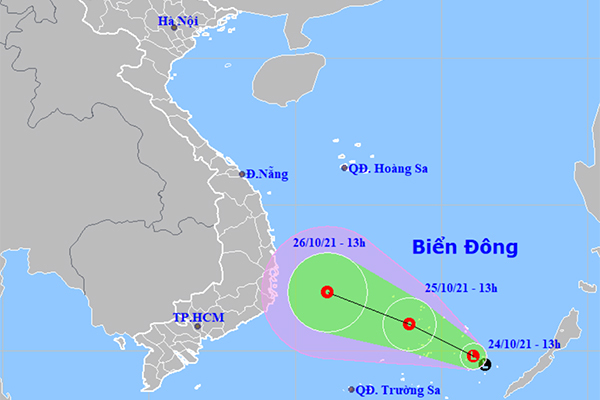 Vùng áp thấp trên Biển Đông có khả năng mạnh thêm