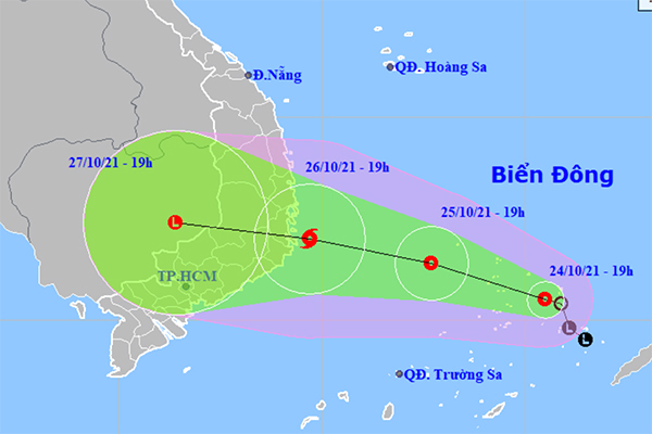 Áp thấp nhiệt đới khả năng thành bão hướng vào Bình Định đến Ninh Thuận