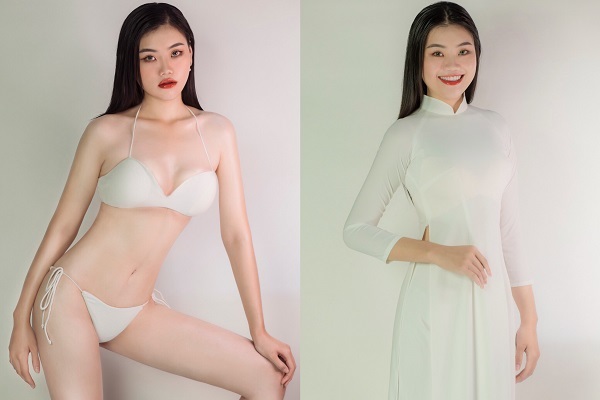 Nữ sinh 18 tuổi cao 1m81 thi Hoa hậu Hoàn vũ Việt Nam 2021