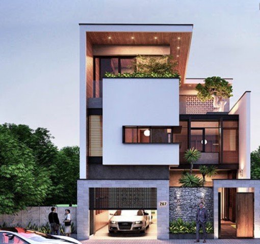 Thiết kế biệt thự hiện đại 2 tầng đơn giản tại Vĩnh Long - BT 21335 - CÔNG  TY CỔ PHẦN KIẾN TRÚC & XÂY DỰNG LUXE HOME