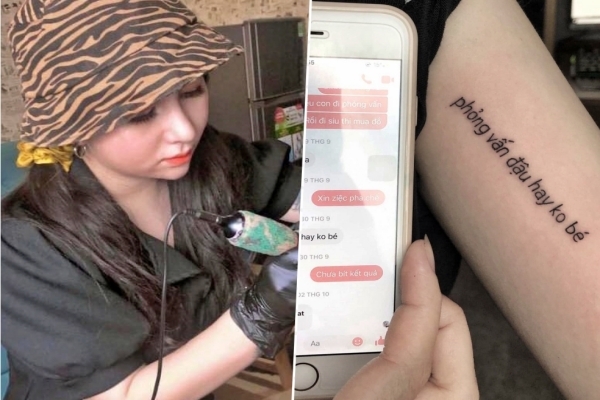 Chủ tiệm run tay khi xăm 'tin nhắn cuối cùng của mẹ' cho cô gái trẻ
