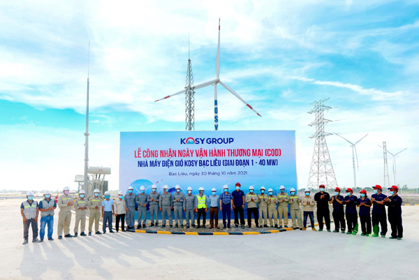Nhà máy Điện gió Kosy Bạc Liêu bắt đầu vận hành thương mại