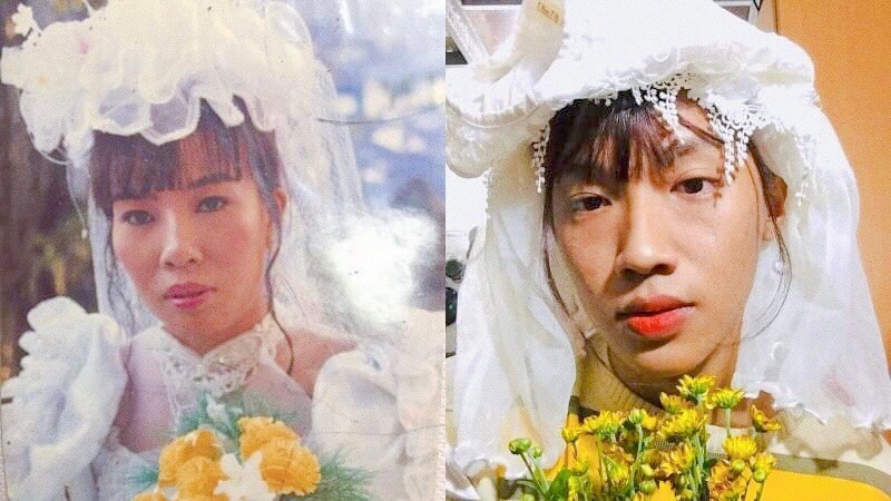 Chàng trai hoá trang thành cô dâu 'mẹ' 20 năm trước