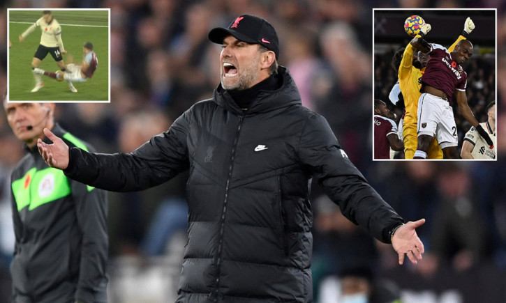 Klopp tức giận trọng tài mờ mắt khiến Liverpool thua West Ham