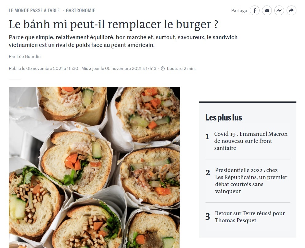 Báo Pháp gọi bánh mì Việt Nam là "đối thủ đáng gờm" của hamburger Mỹ - 2