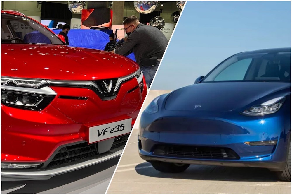 So găng xe điện VinFast VF e35 và Tesla Model Y trên đất Mỹ