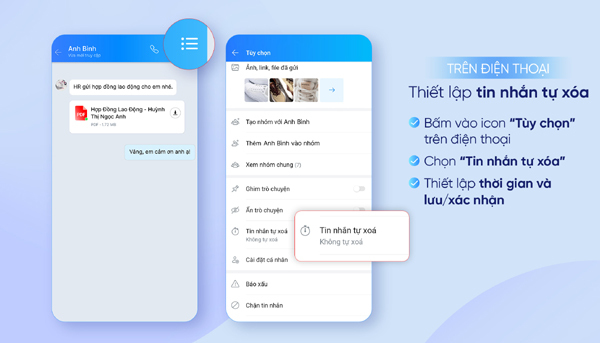 Zalo thêm tính năng 'Tin nhắn tự xóa', giúp người dùng bảo vệ thông tin riêng tư