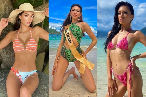 Thùy Tiên cùng dàn hoa hậu Hòa bình Quốc tế 2021 đọ sắc với bikini