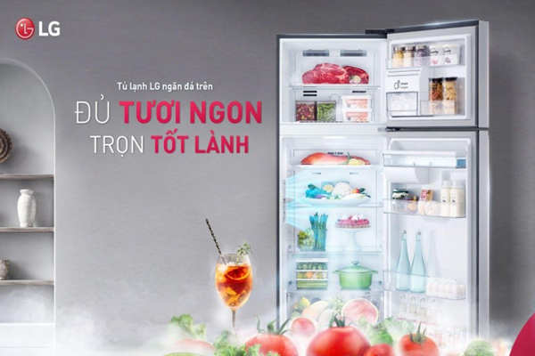 Tính năng vượt trội của tủ lạnh LG ngăn đá trên mới