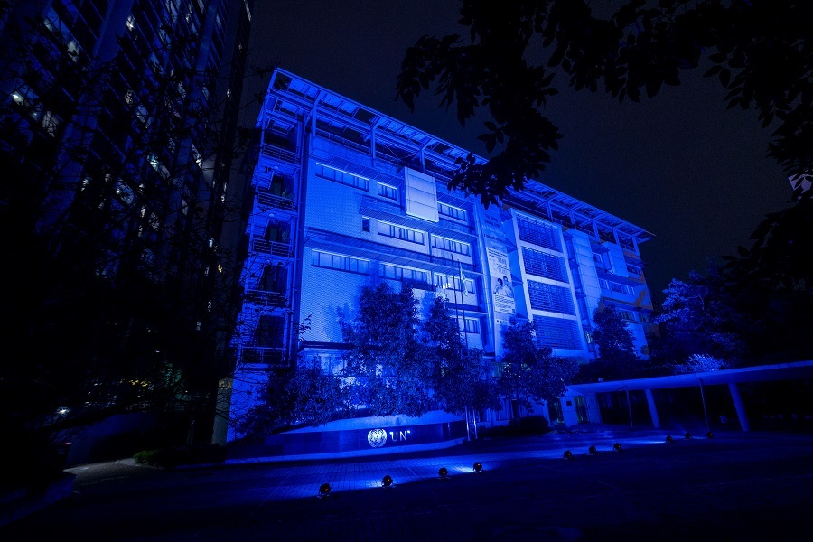 Buildings and landmarks in Vietnam are lighting up blue for children