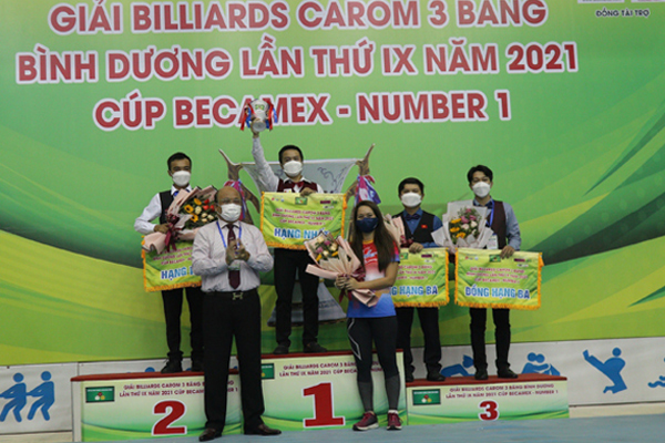 Cơ thủ Nguyễn Như Lê vô địch Giải Billiards Carom 3 băng Bình Dương