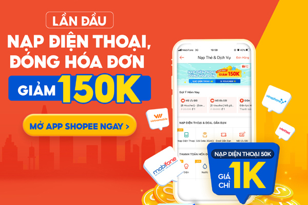 Siêu tiết kiệm: Nạp điện thoại, thanh toán hóa đơn trên Shopee