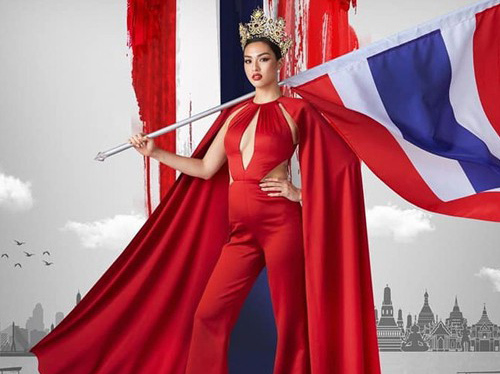 Hoa hậu Thái Lan bị kiện vì ảnh đứng trên quốc kỳ